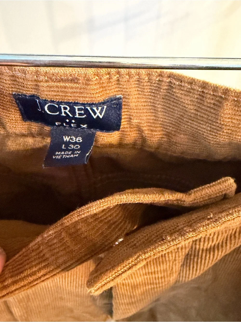 J. Crew Men's Corduroy Pants in Camel Brown 36x30